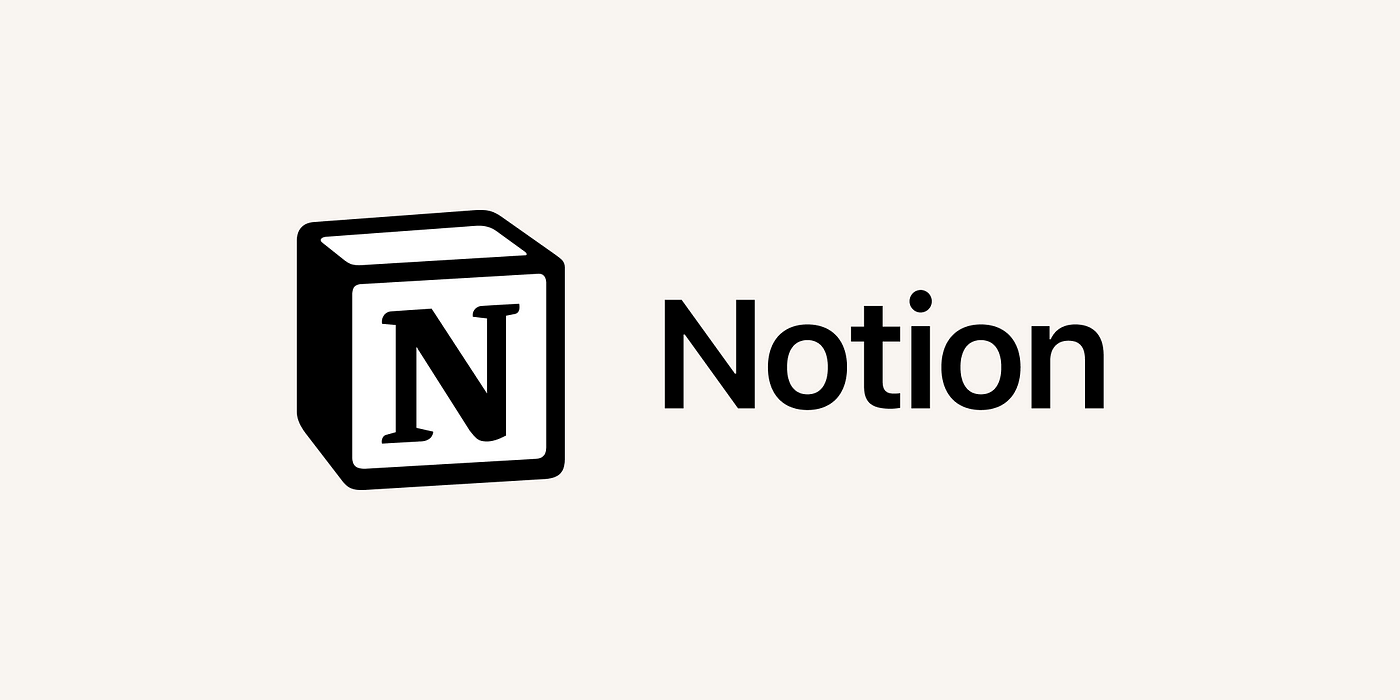 Logo de Notion con un fondo blanco